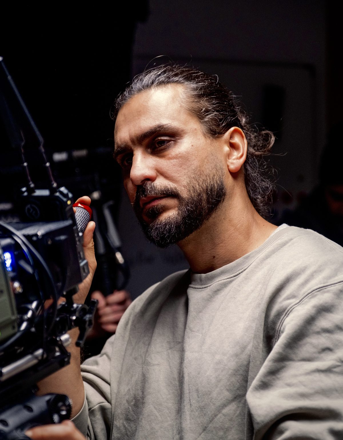 Muhammed Demirel on set with a cinema camera